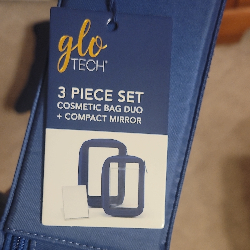 Blue Makeup Organizer Set